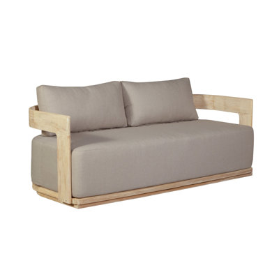 Eclipse Outdoor Solid Teak Wood Love seat - Fabric