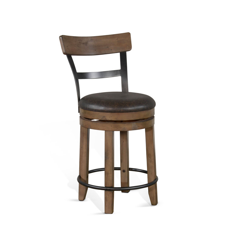 Meilani Swivel Upholstered Counter Stool, Counter Stool (24" Seat Height), Buckskin