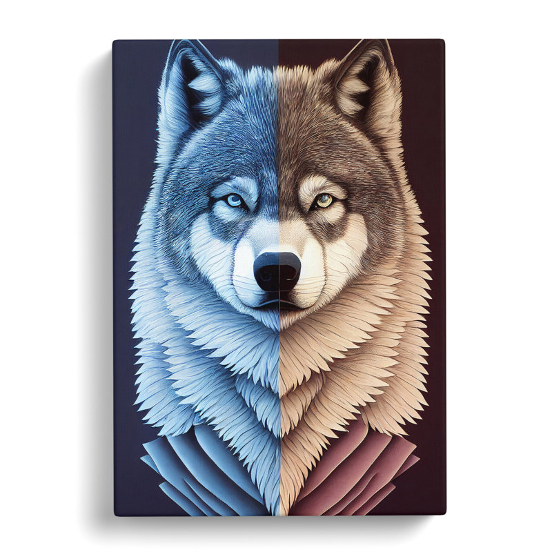 Bust Of The Wolf No.3 - Print, No Matte, 50cm H x 35cm W x 3cm D, Wrapped Canvas