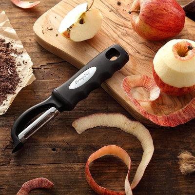 Premium Swivel Vegetable Peeler, Soft Grip Handle And Ultra Sharp Stainless Steel Blades - Perfect Kitchen Peeler For Veggie, Fruit, Potato, Carrot, Apple - Black