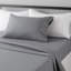 Ensemble de draps 3 pièces pour lit simple, literie en microfibre brossée douce avec poches profondes, respirante, infroissable, gris foncé