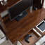 Bureau rectangulaire en bois massif brun noisette-925116008