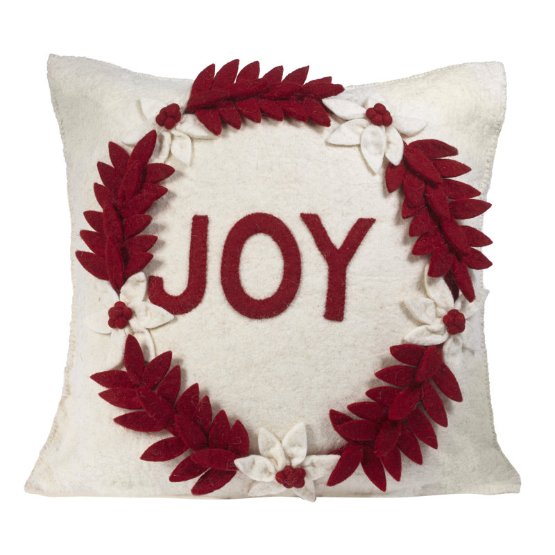 Hand Felted Wool Pillow Cover, Cream