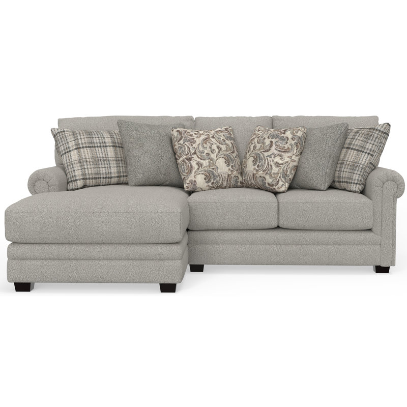 Livingston - 2pc Sofa Chaise With Comfort Coil Seating And 6 Accent Pillows Included, Left Hand Facing