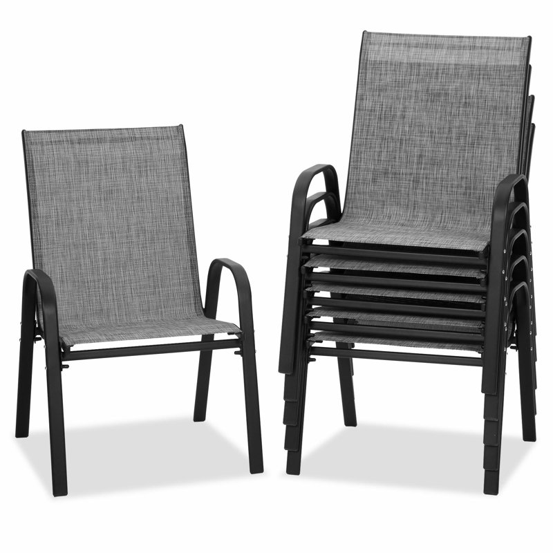 Ensemble de 6 chaises de patio pour le jardin, la cour arrière, la terrasse et le restaurant, 6