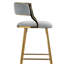 Ensemble de 2 tabourets de bar, tabouret de bar de 26 po de hauteur de comptoir, tabouret de comptoir en velours ondulé pour îlot de cuisine, avec dossier, base et repose-pieds chromés