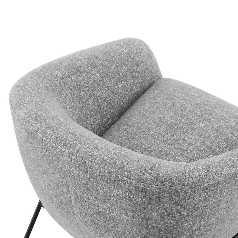Fauteuil demi-tonneau Avram, Tweed gris magnolia