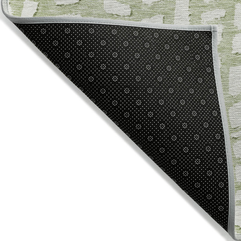 Tapis ivoire intérieur lavable abstrait ivoire, Rectangulaire 3 pi x 5 pi