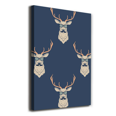 Hipster Deer - Wrapped Canvas Print
