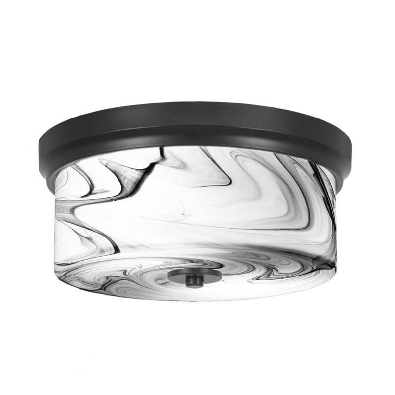 Représenté en finition noir mat avec verre tourbillon onyx, H 5,5 po x l 5,5 po x P 12 po