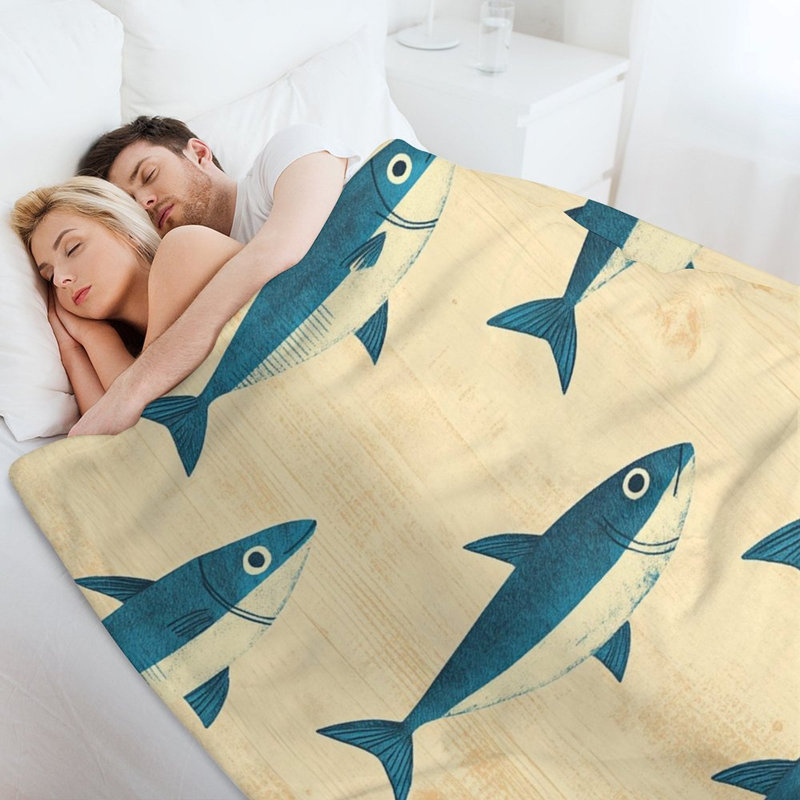 Jeté en flanelle de luxe Bluefish, 30 po x 40 po