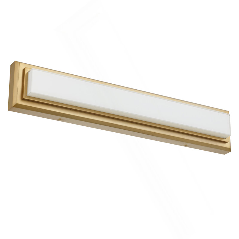 Barre d'éclairage intégrée pour meuble-lavabo à DEL, H 4,5 po x l 24 po x P 2,63 po, Laiton antique