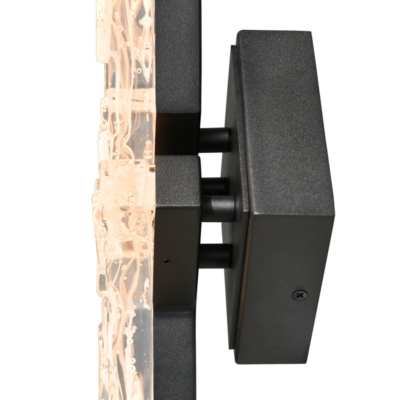Contour Integrated LED 33in Sand Black Indoor-Outdoor Wall Light with Handcrafted Glass, Sand Black