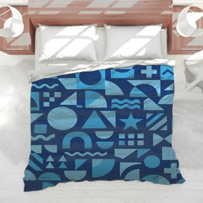 Blue Geometric Shapes Comforter