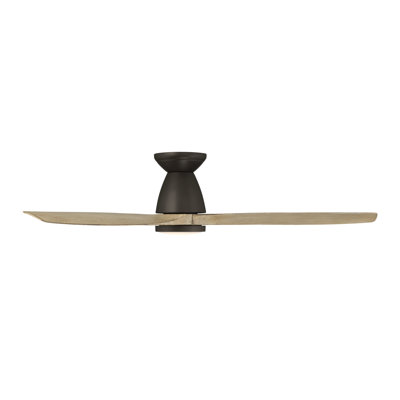 Skylark 54" 3 - Blade Outdoor LED Smart Flush Mount Ceiling Fan with Remote Control and Light Kit Included
