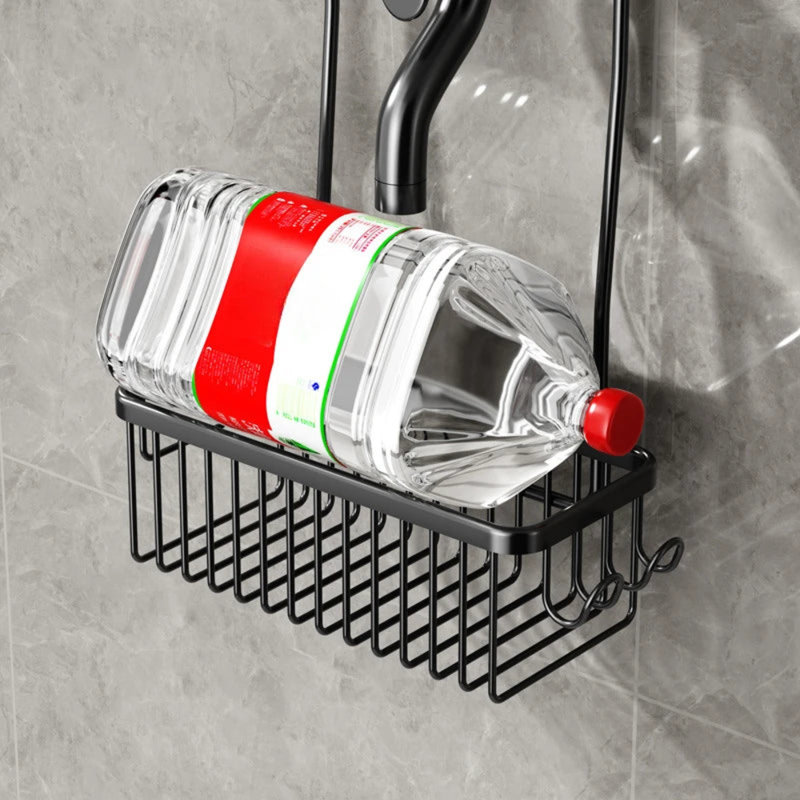Serviteur de douche en acier inoxydable - Organisateur de salle de bain mural sans perçage, Noir