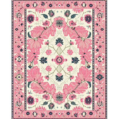 Ultra Soft Area Rug, Non Slip, Stain Resistant, Washable Area Rugs for Living Room, Bedroom, Boho Distressed Pink Beige Living Room Rug(Pink)