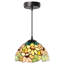 10"W Evelina Traditional Yellow Sunflowers Stained Glass Dome Shade Pendant
