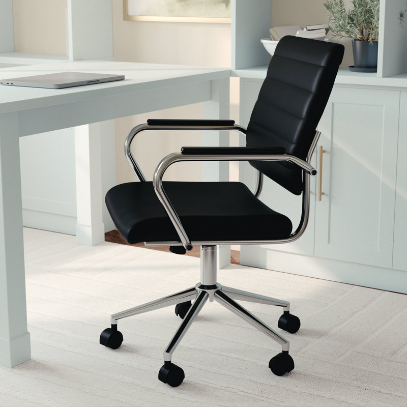 Fauteuil de bureau pivotant avec accoudoirs Martha, Noir
