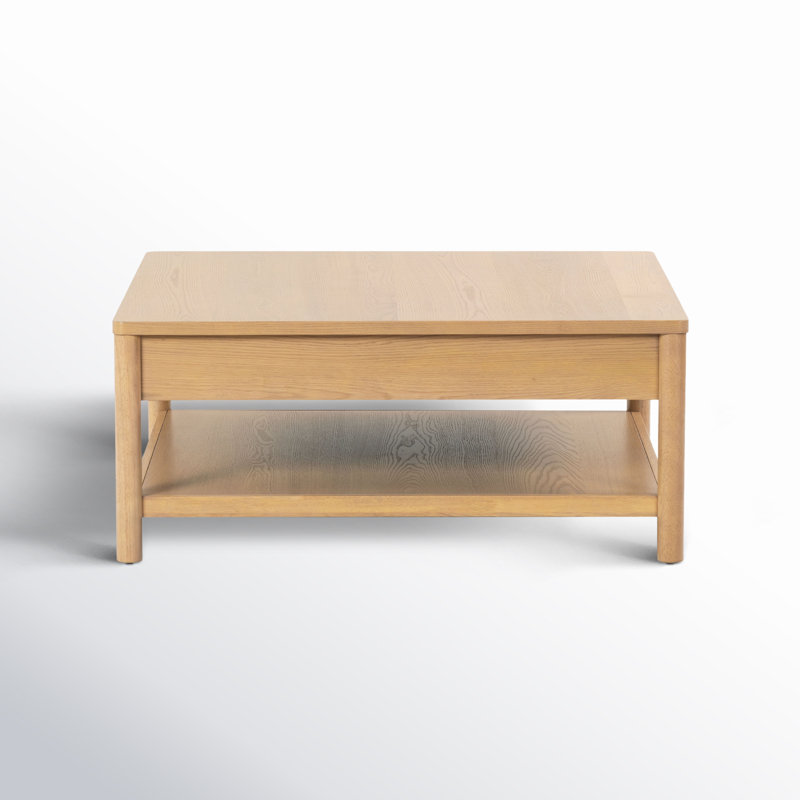 Jaylessa Wood 1 Drawer Coffee Table, Natural