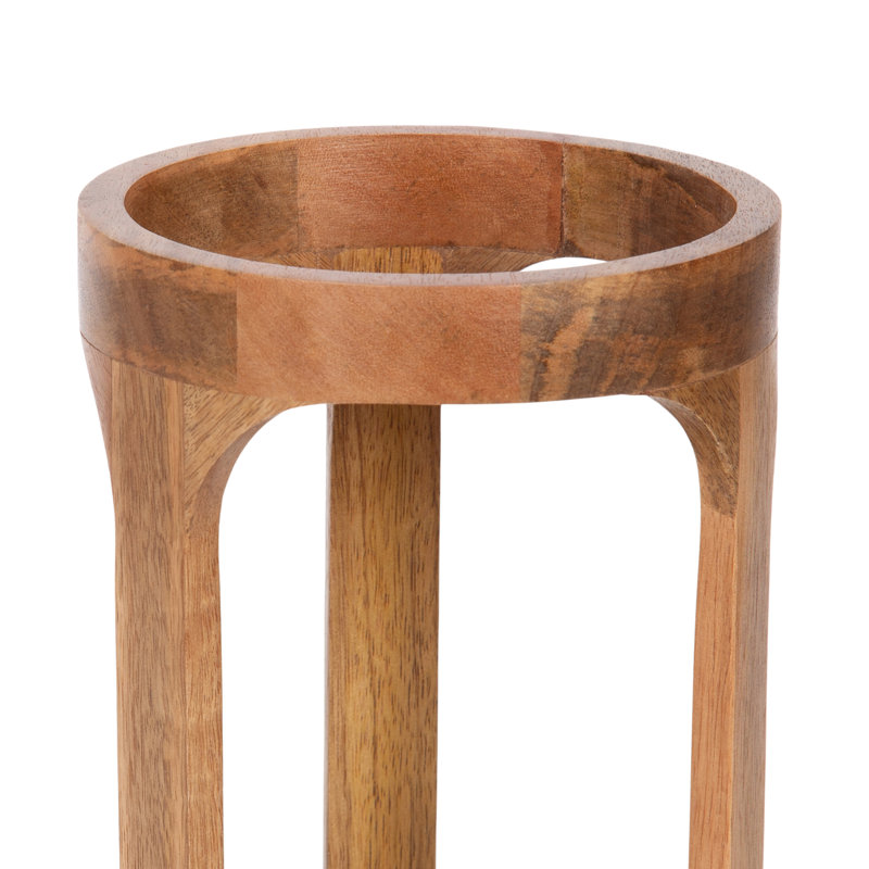 Two-Piece Mango Wood Candle Holder Set