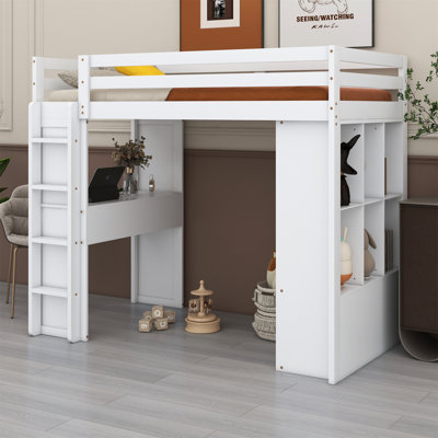 Jaycion Kids Twin Loft Bed with Drawers by Harriet Bee