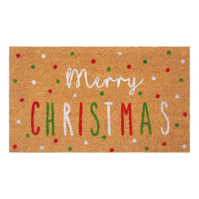 Paillasson blanc festif Merry Christmas, 24 po x 36 po