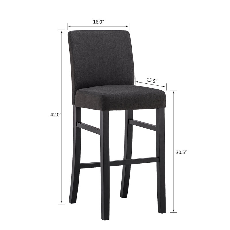 Tabouret de bar et de comptoir Kahree, Tabouret de bar (siège d’une hauteur de 30 po), Anthracite