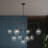 9-Light Adjustable Mid-Century Modern Chandelier, Black Metal Industrial Pendant Light With Glass Shades For Dining Room, Kitchen Island, Entryway, Bedroom-965990870-965990871-965990869