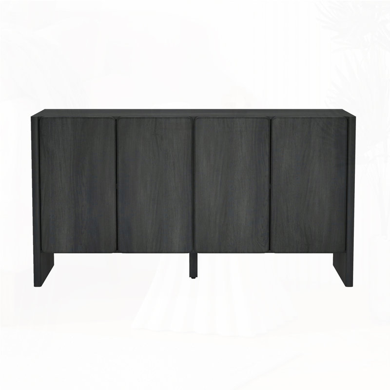 Armoire 4 portes avec rangement, Noir, noir, noir, noir