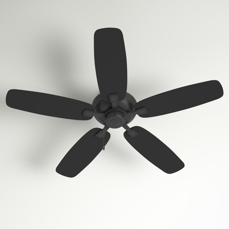 Midnight Black 52" Steel Ceiling Fan with 5 Blades