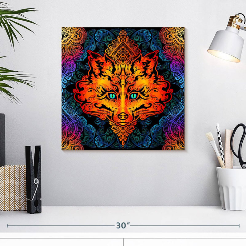 Kerner Fox Mandala, 16" H x 16" W