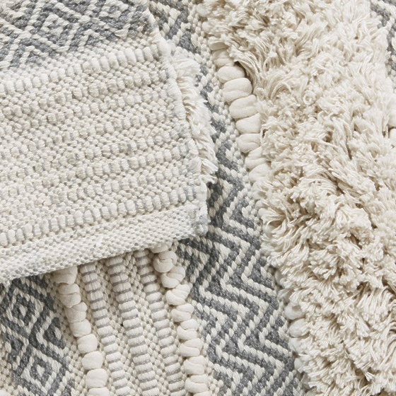 Woven Texture Stripe Bath Rug Grey 22X58"