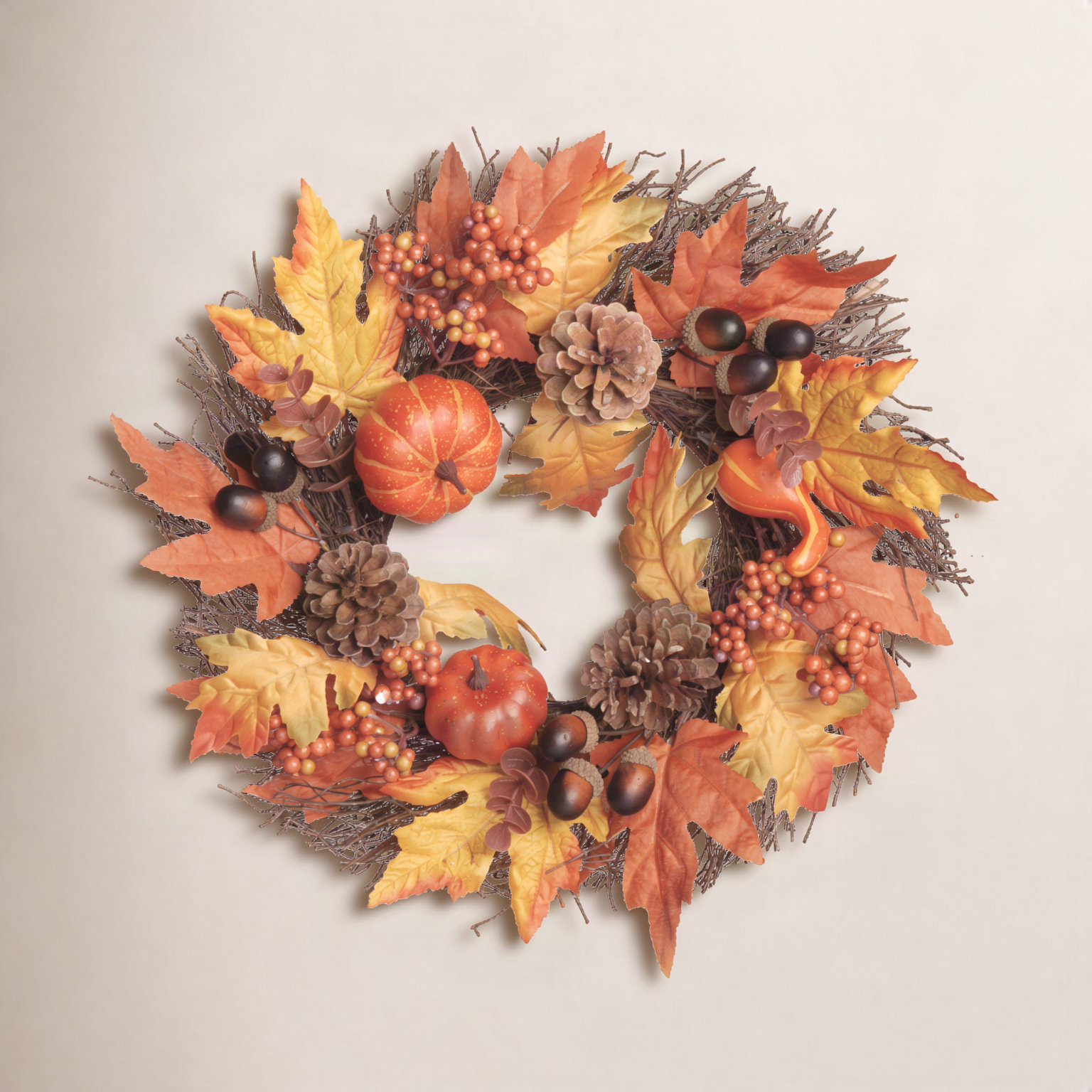 Pumpkin Wreath, 16"