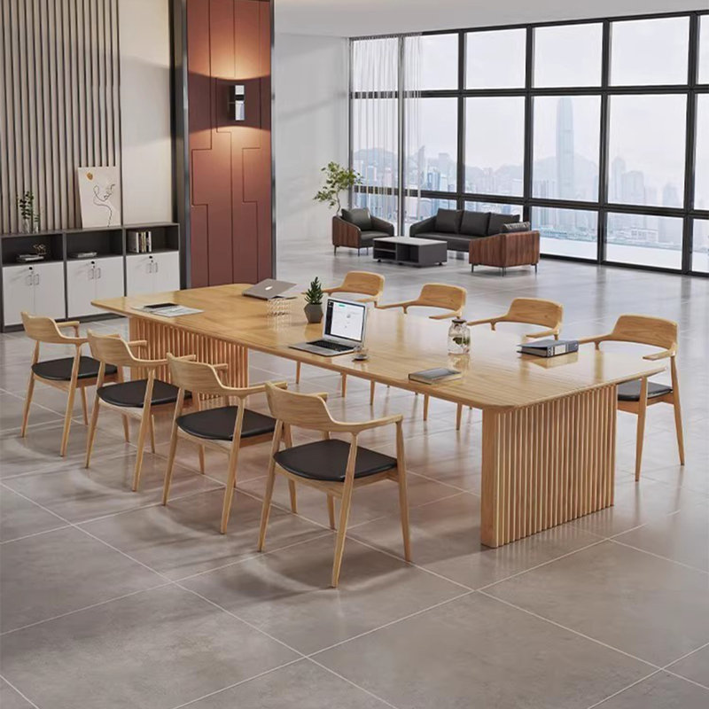 Table de conférence Burlywood, Naturel, H 29,53 po x L 102,36 po x l 35,43 po