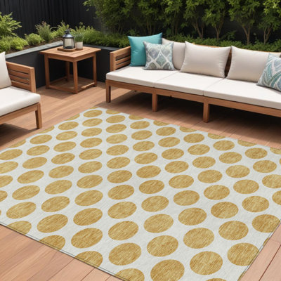 Tapis intérieur lavable à pois doré 8 pi x 10 pi
