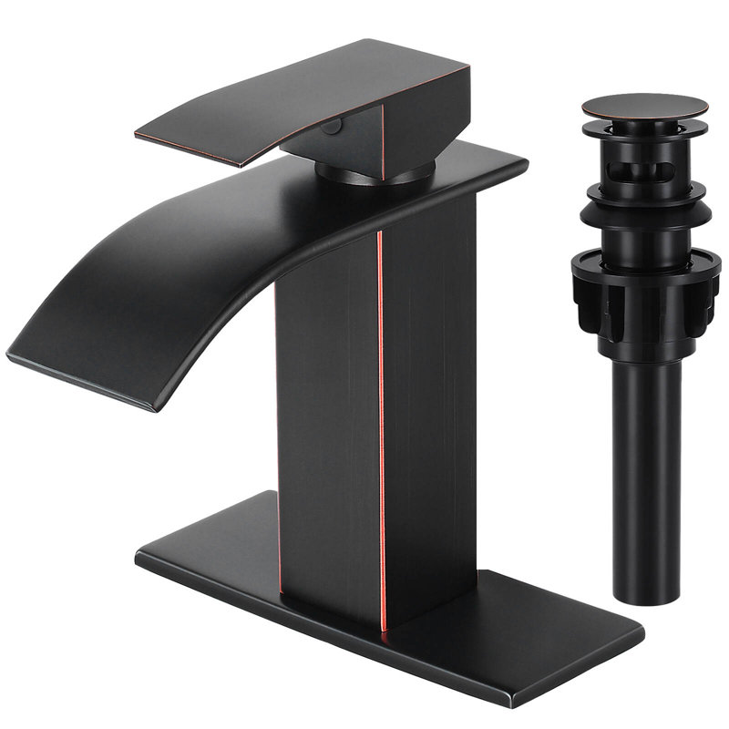 Freestanding Single-handle Bathroom Faucet with Drain Assembly, Brushed Nickel