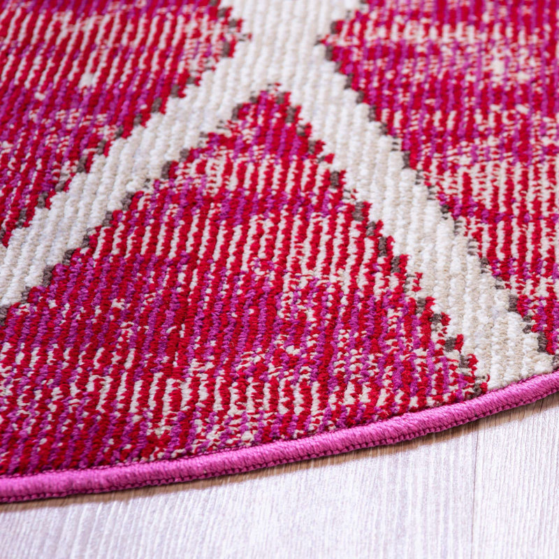 Geometric Indoor Rug, Round 4'1"