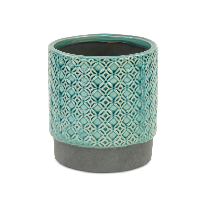 Jardinières en pot, H 6,25 po x l 6 po x P 6 po, Turquoise