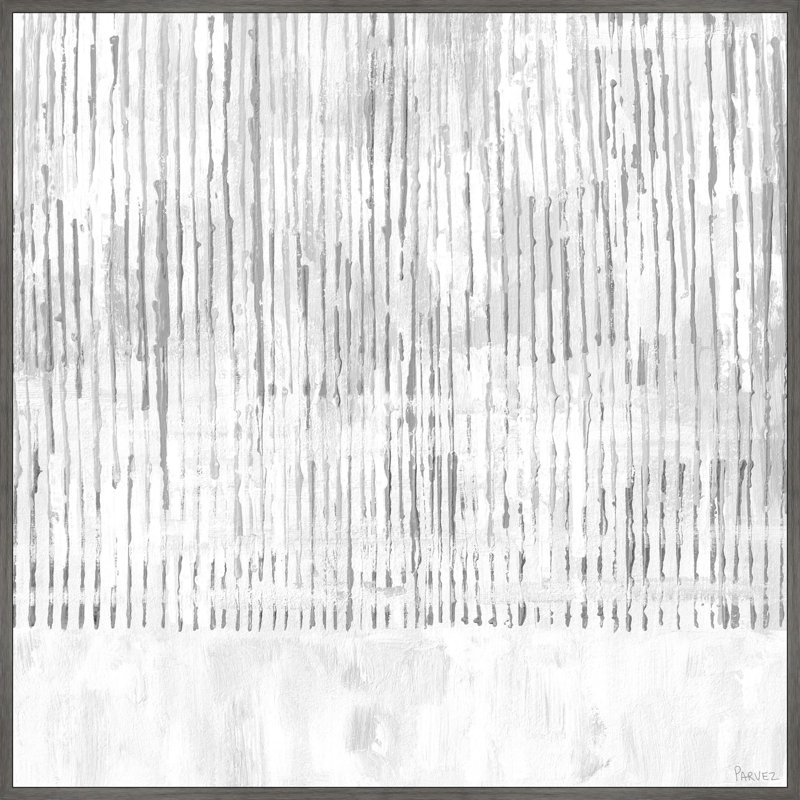Grey Partition by Parvez Taj - Floater Frame Painting on Canvas, 61cm H x 61cm W