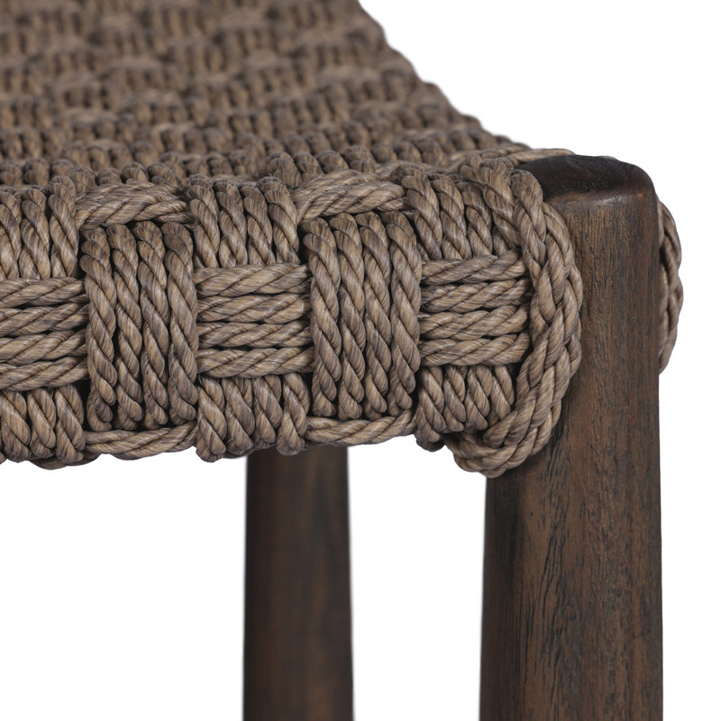 Savio Outdoor Stool, Dark Textured Woven