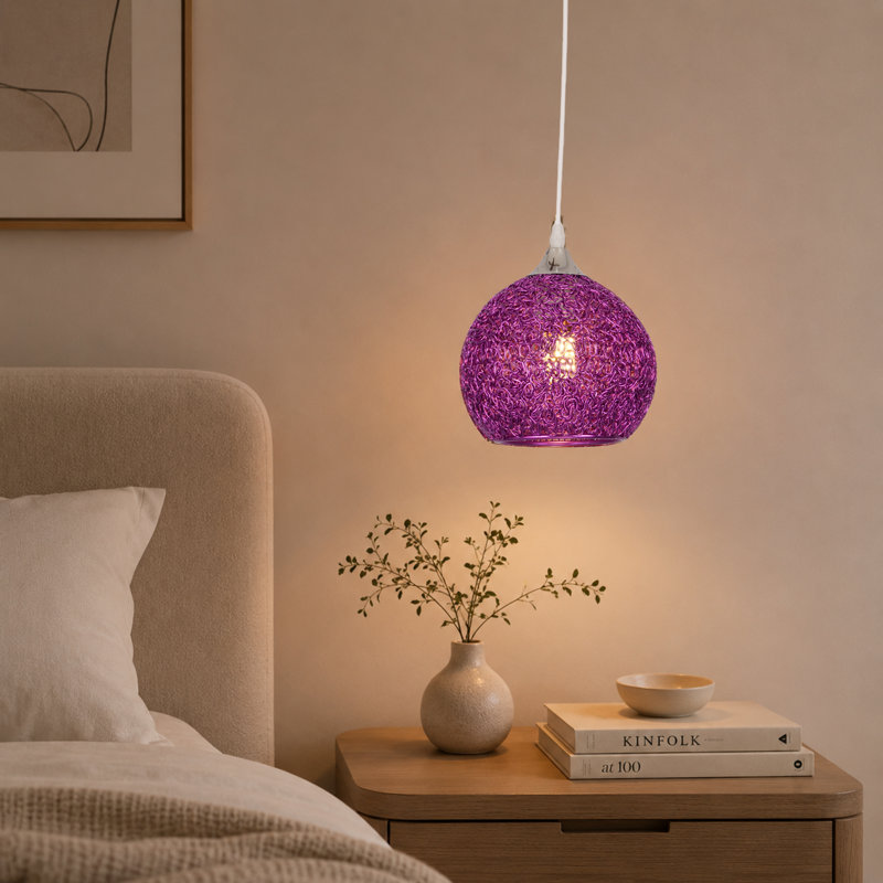 Luminaire suspendu moderne à une lumière avec cordon réglable, Purple