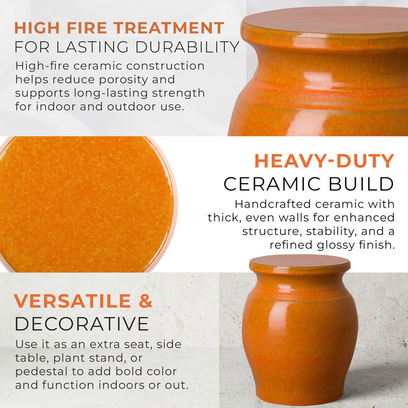 Koji Garden Stool, Bright Orange