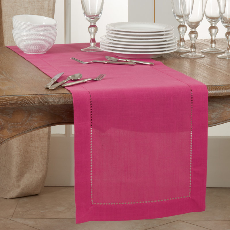 Emmeline Pink Polyester Table Runner 72" x 16"
