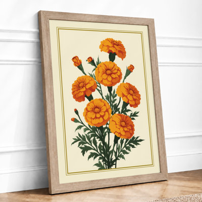 Orange Carnations Botanical - Framed Print