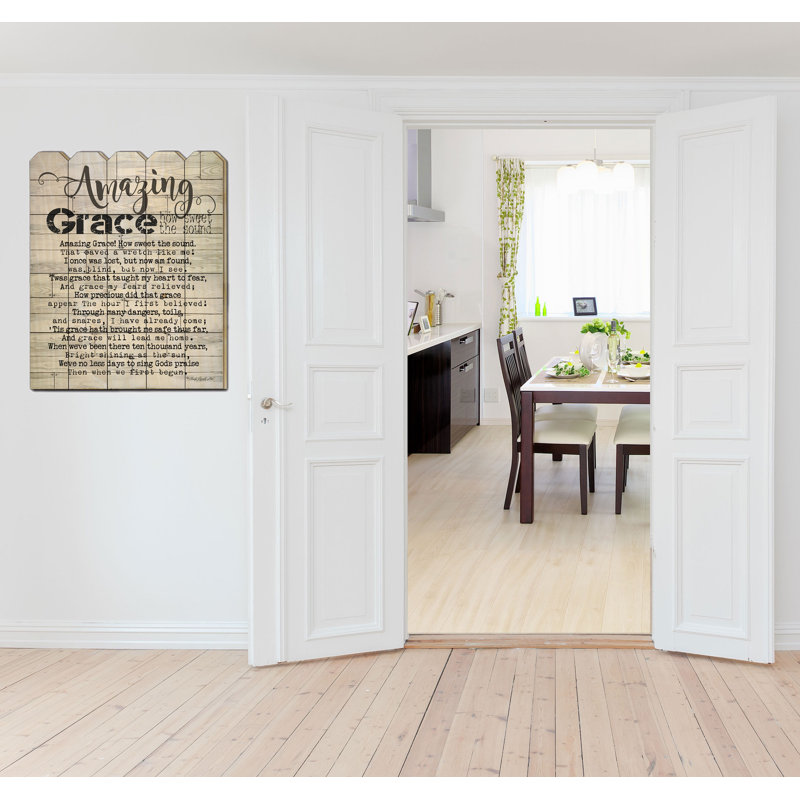 «Amazing Grace», reproduction sur bois en noir / gris