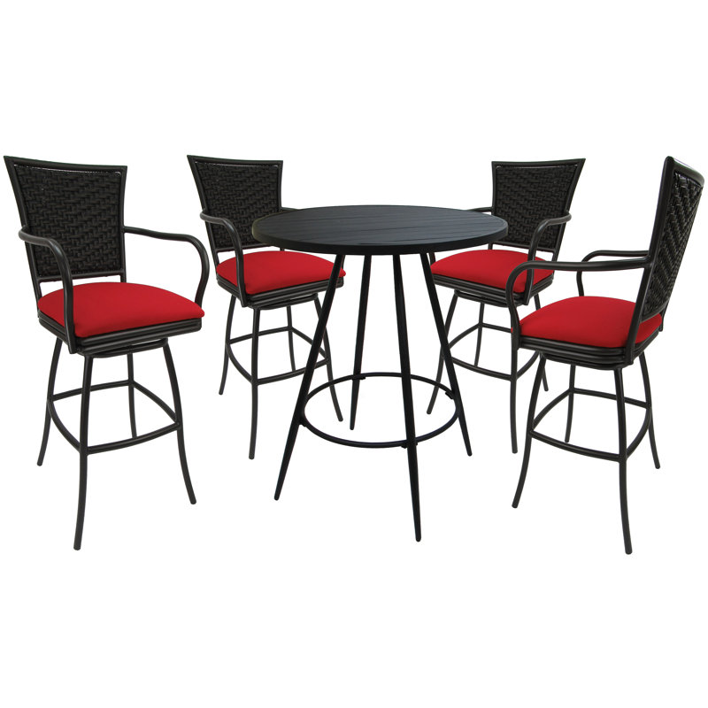 Tabouret de bar 26 po Wynwood, Rouge, Noir, 30"