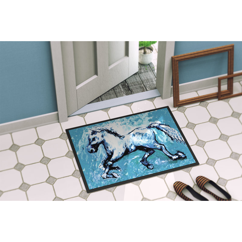 Paillasson d’intérieur antidérapant Theba Shadow the Horse, Rectangle 2 pi x 3 pi