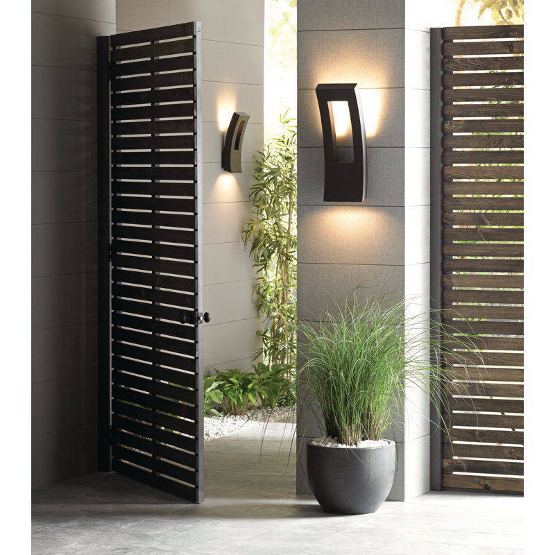 Dawn 1 - Light LED Outdoor Armed Sconce, Black, 23" H x 18.5" W x 8.5" D