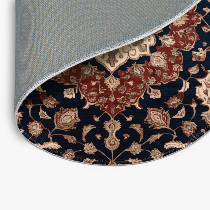 Tapis d'intérieur et d'extérieur brun Persian, Rond 5 pi